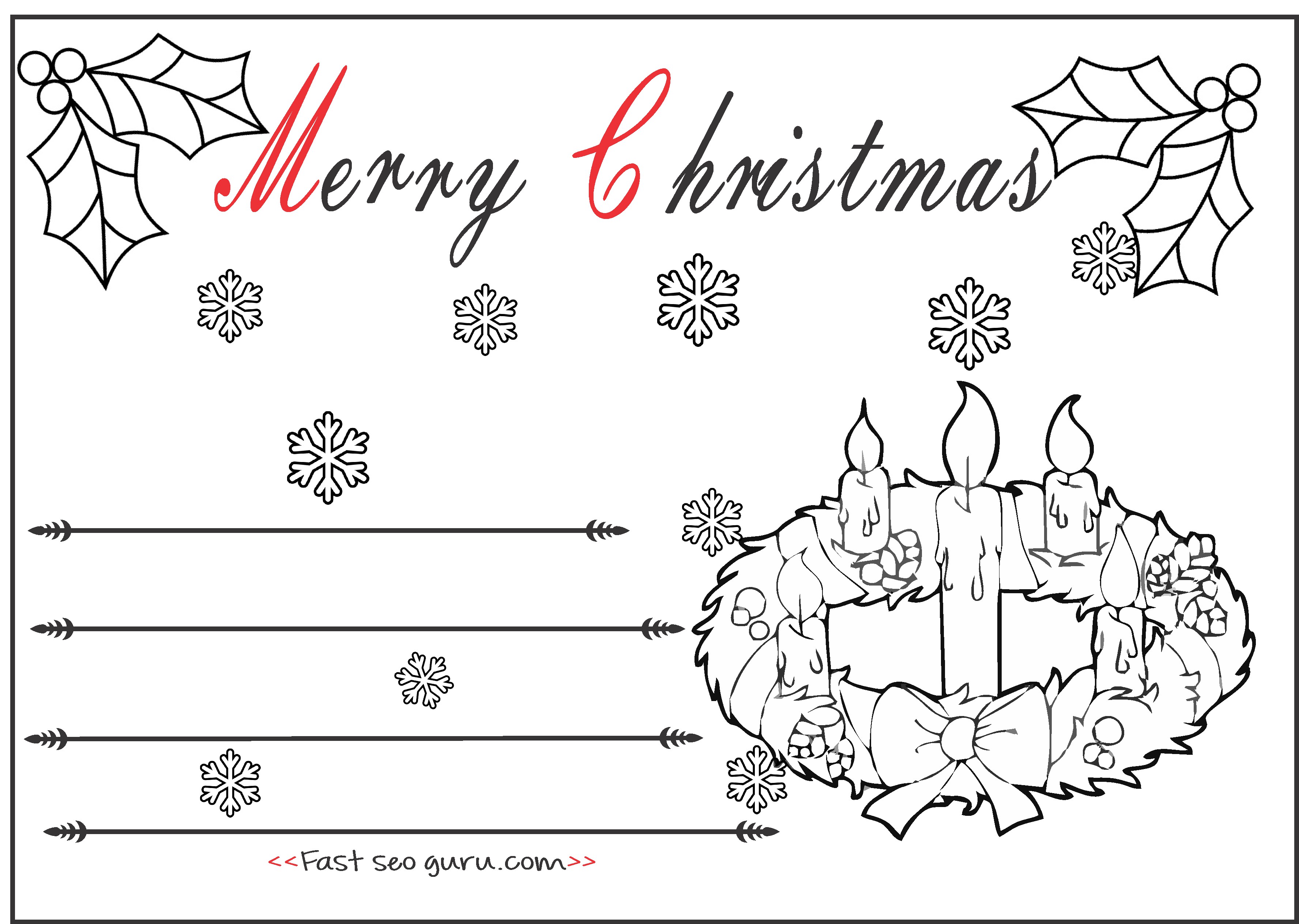 kids christmas advent wreath candles cards to color in